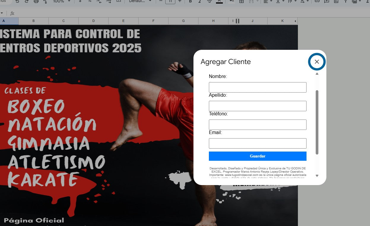 Sistema para Centro Deportivo en Google Sheets Permanente (Multiusuarios) 2025 (AppScript + HTML)