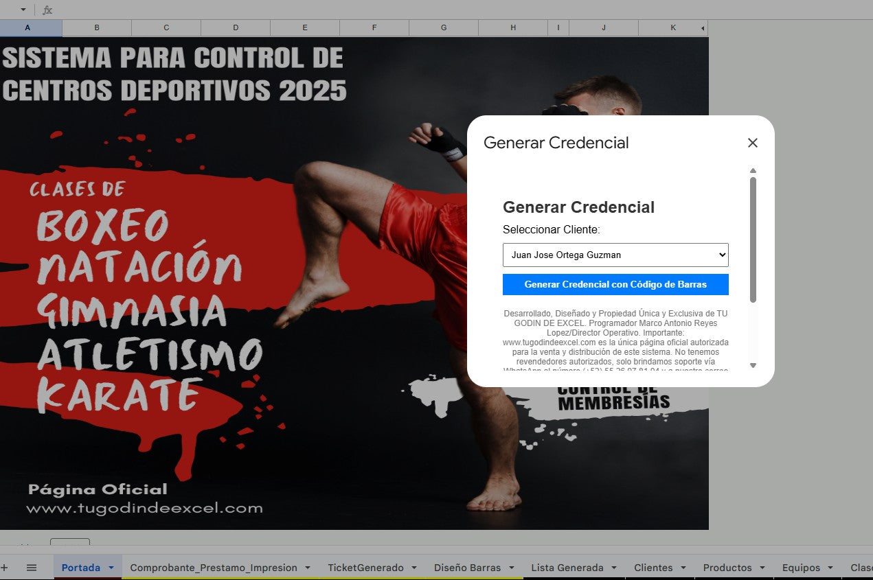 Sistema para Centro Deportivo en Google Sheets Permanente (Multiusuarios) 2025 (AppScript + HTML)