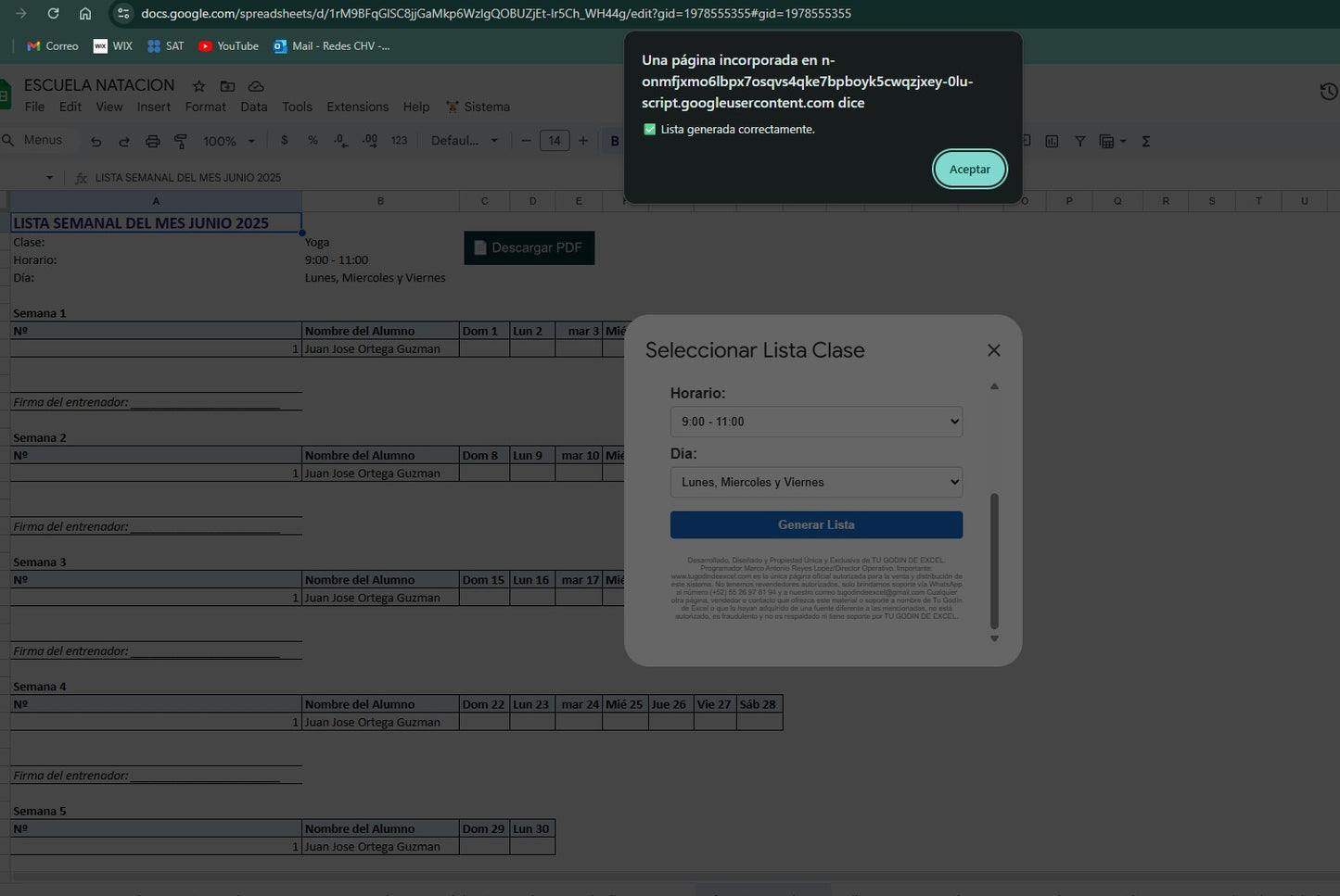 Sistema para Centro Deportivo en Google Sheets Permanente (Multiusuarios) 2025 (AppScript + HTML)