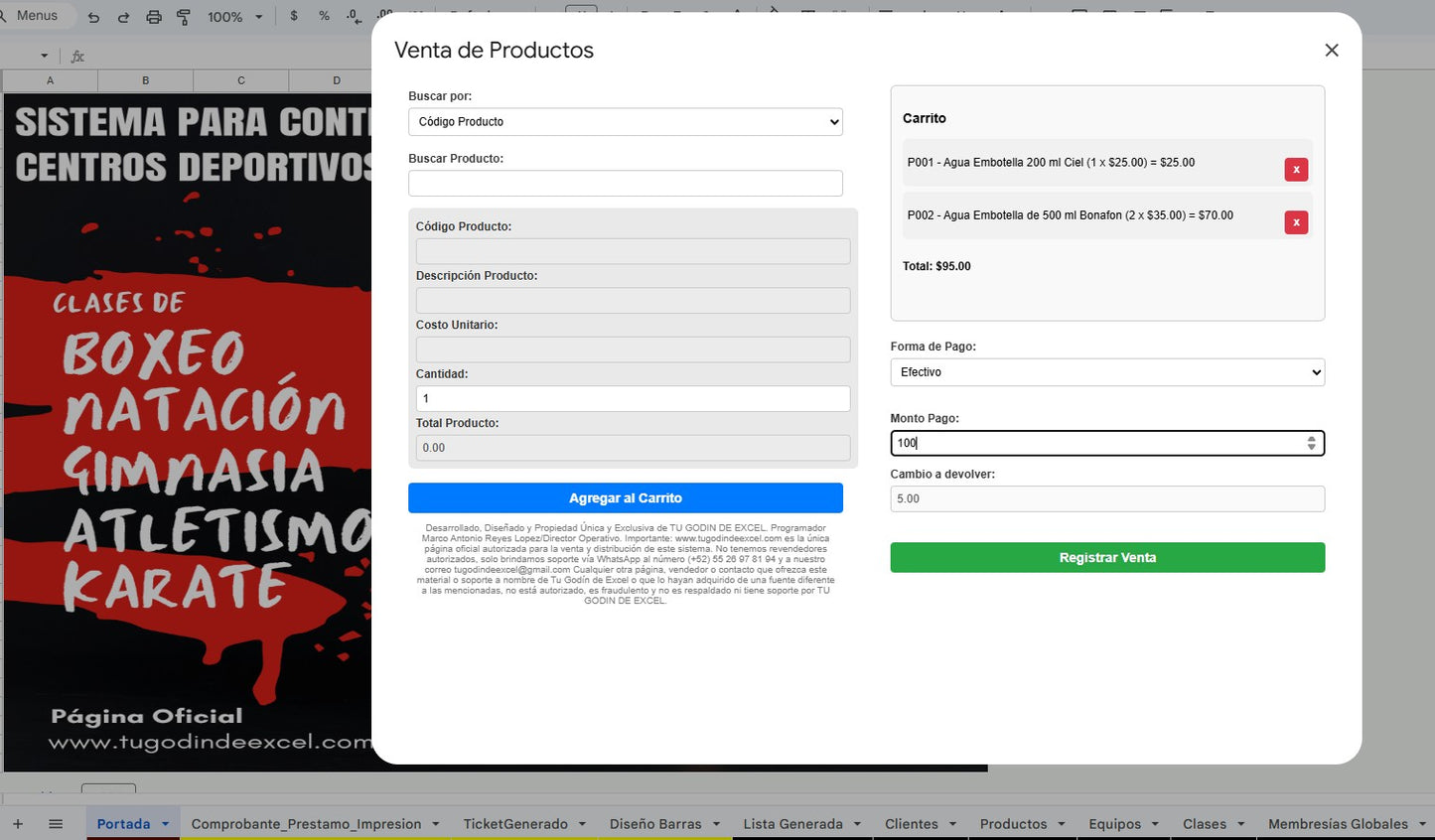 Sistema para Centro Deportivo en Google Sheets Permanente (Multiusuarios) 2025 (AppScript + HTML)