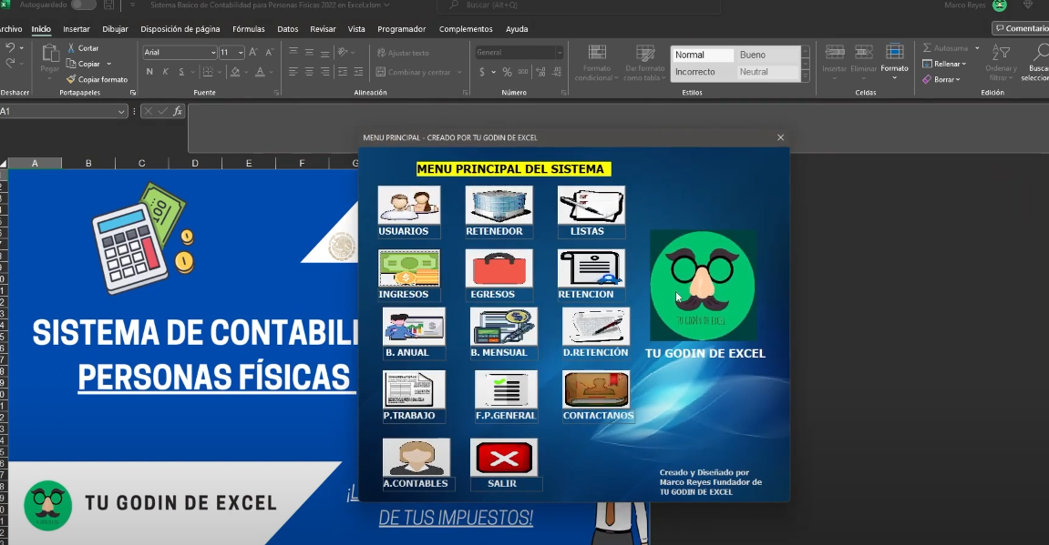 Sistema Contable para Personas Físicas en Excel 2022