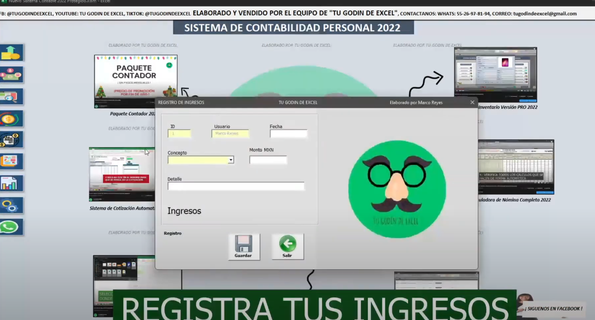 Sistema de Ingresos y Egresos Básico en Excel 2021