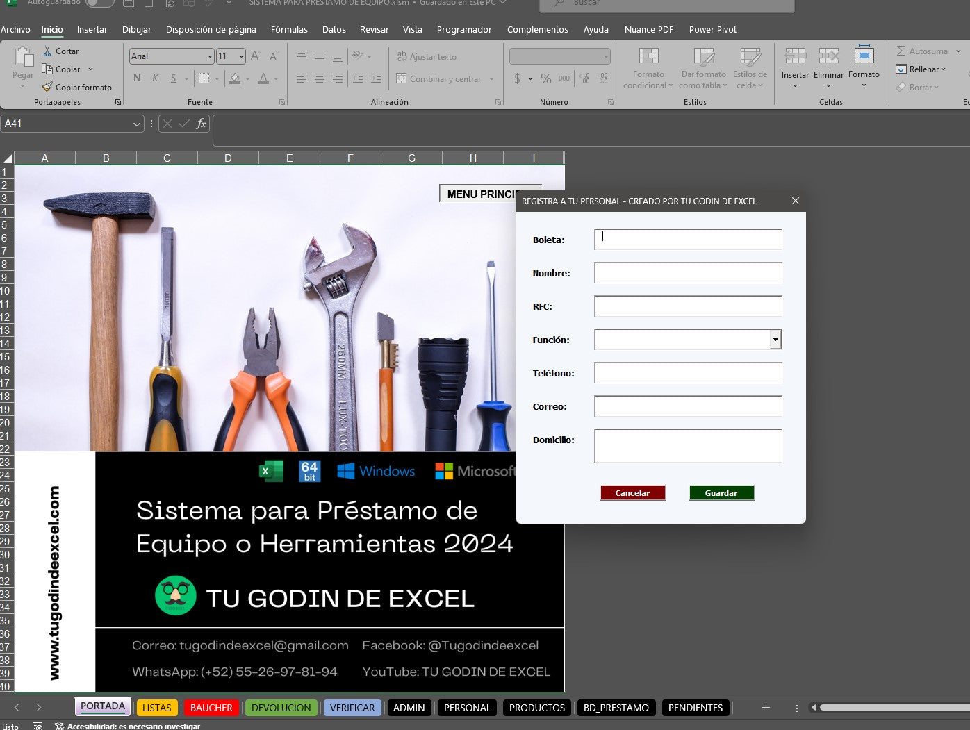 Sistema Préstamo de Equipos y Herramientas con Devolución Parcial 2024