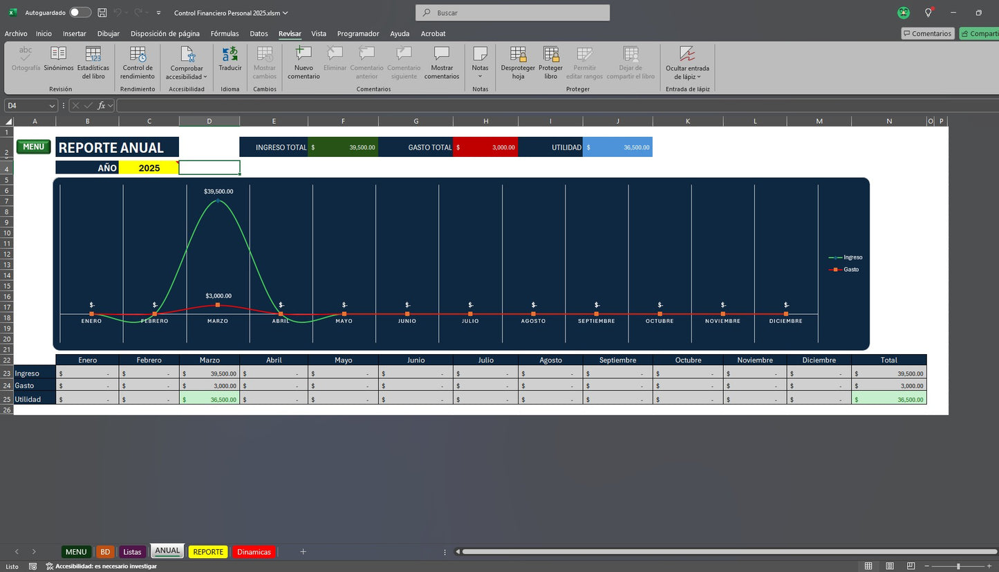 Sistema para Control de Ingresos y Egresos en Excel 2025