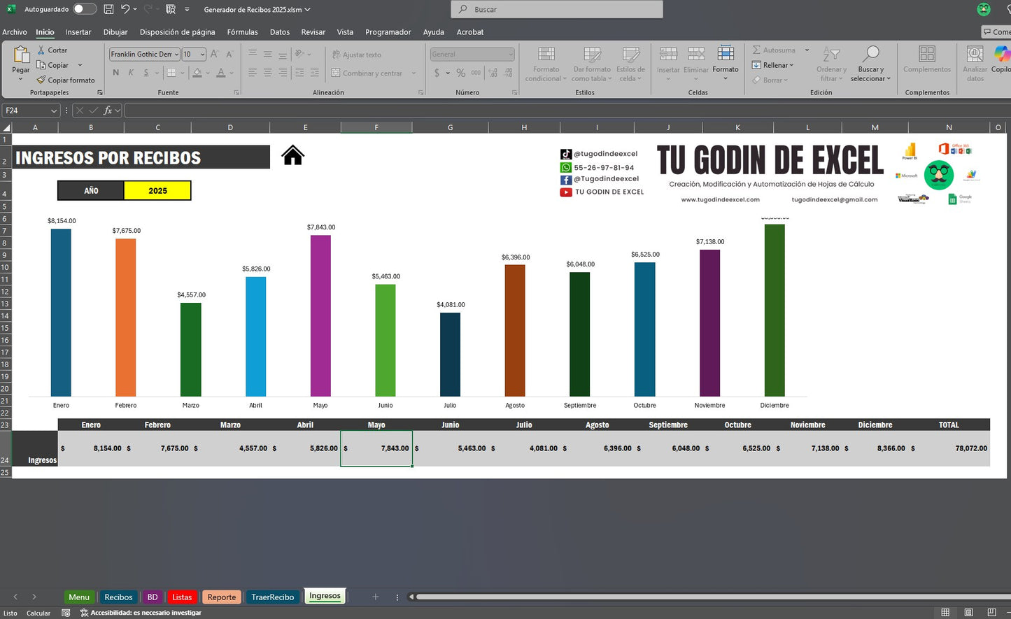 Sistema para Control de Recibos en Excel 2025