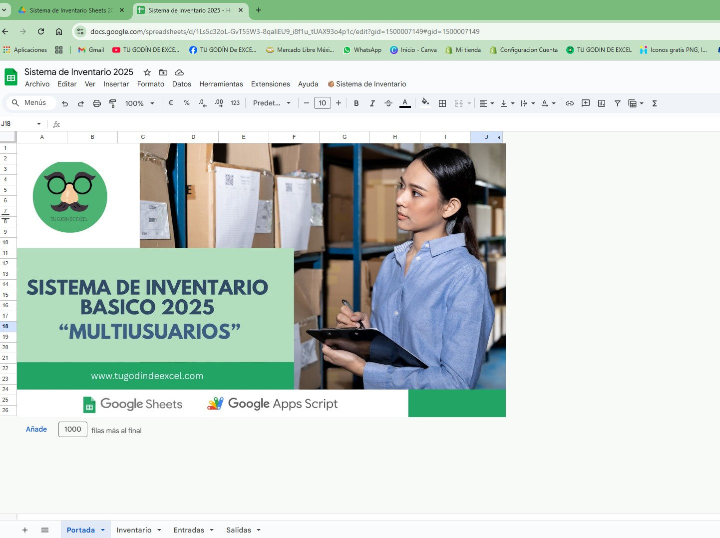 Sistema de Inventario Básico en Google Sheets 2025 "MultiUsuarios"