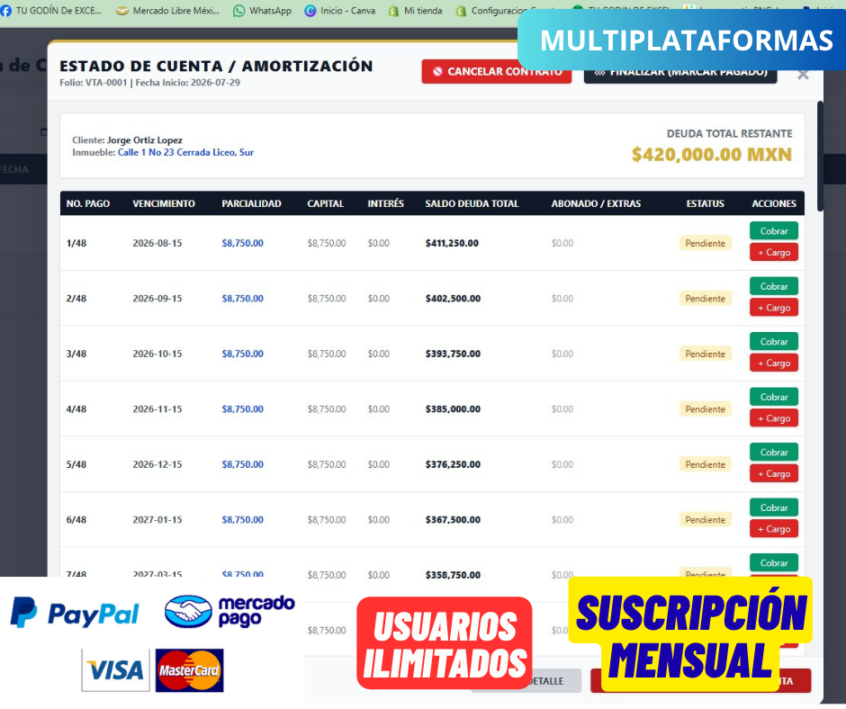 Sistema para Inmobiliarias 2027 Multiplataformas ¡Permanente! - Gestión de Venta/Renta de Propiedades y Terrenos