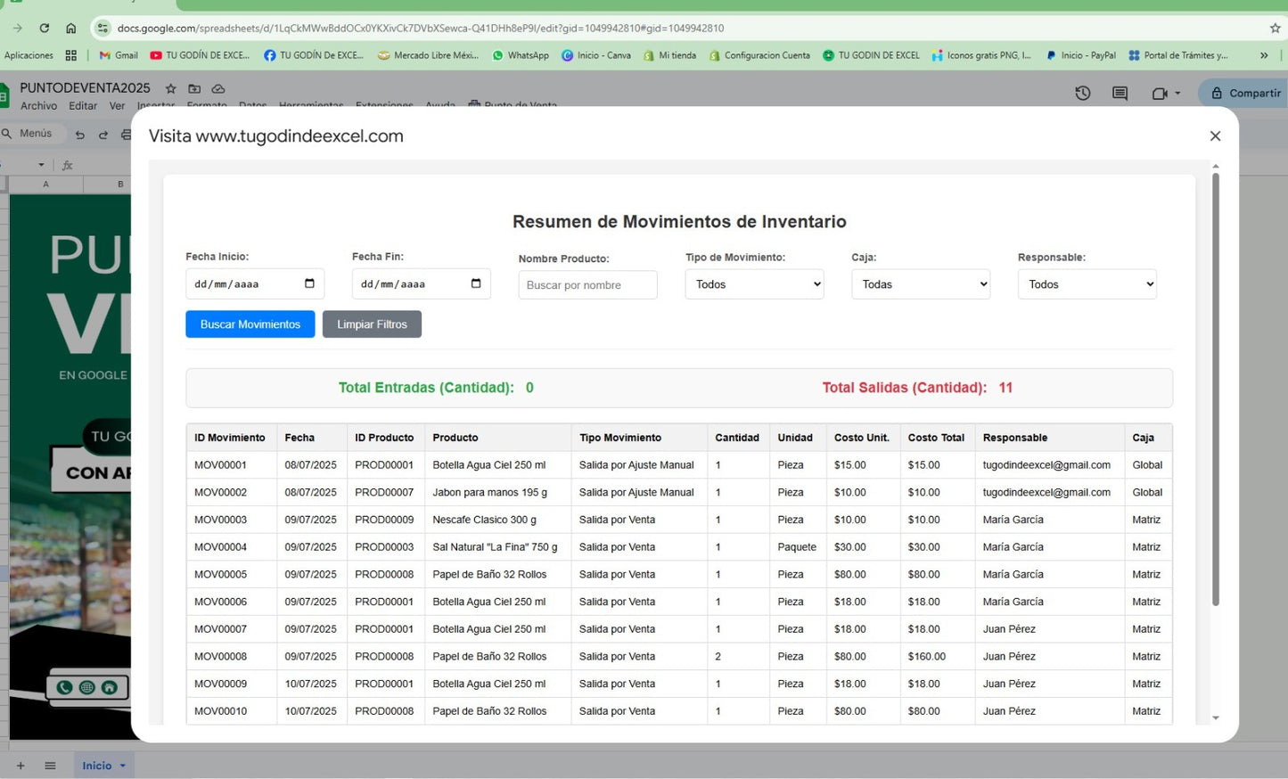 Punto de Venta 2025 Pro MultiUsuarios en Google Sheets ¡Permanente!