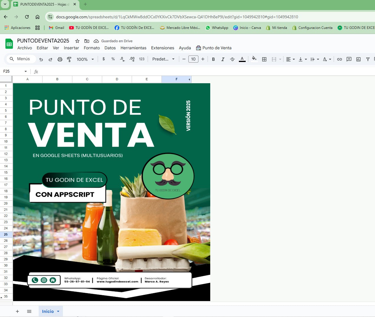 Punto de Venta 2025 Pro MultiUsuarios en Google Sheets ¡Permanente!