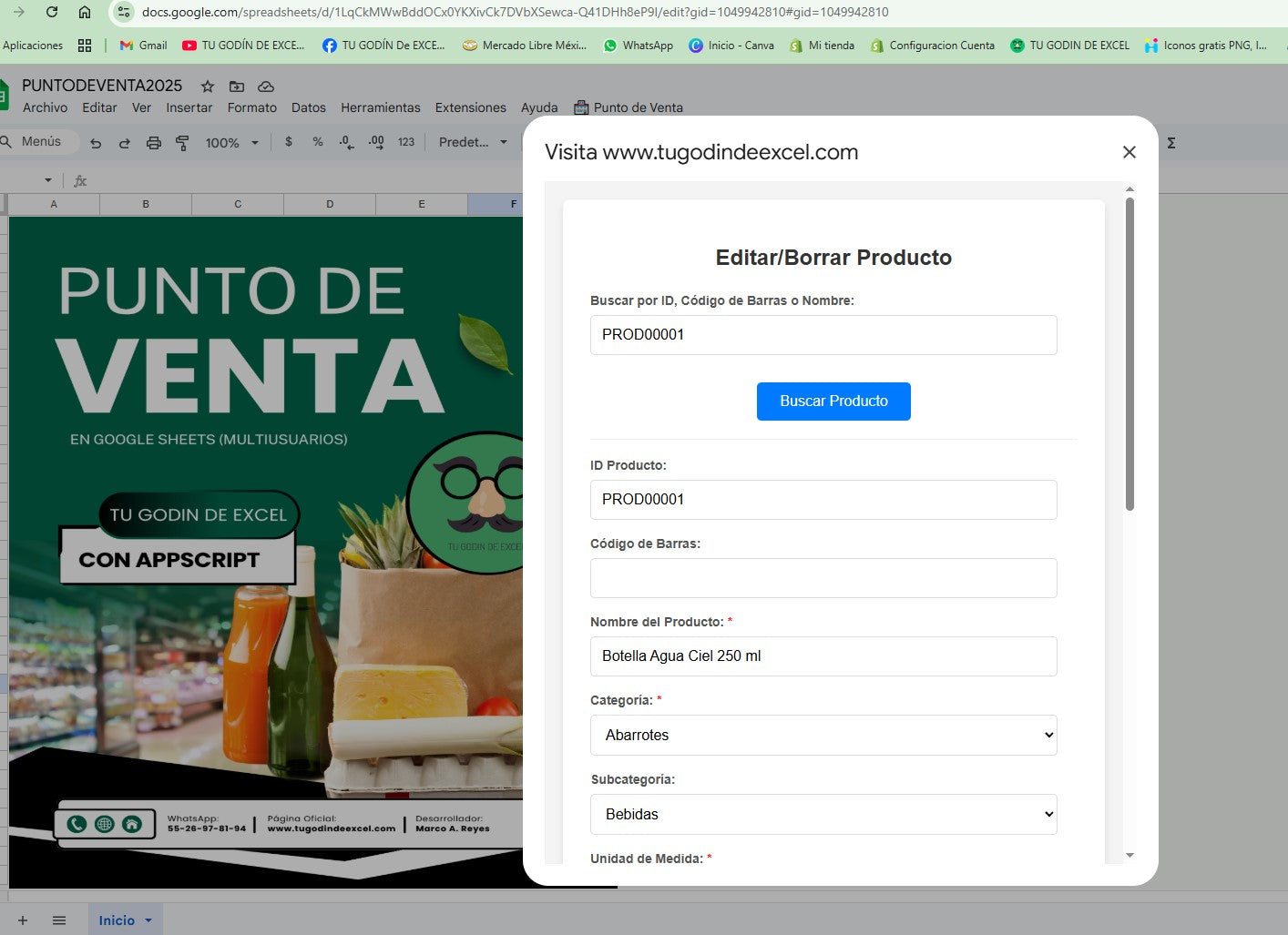 Punto de Venta 2025 Pro MultiUsuarios en Google Sheets ¡Permanente!