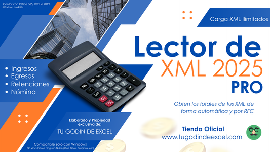 Lector de XML 2025 Pro en Excel (Múltiples Partidas, XML Ilimitados y IVA, ISR, IEPS, Reportes
