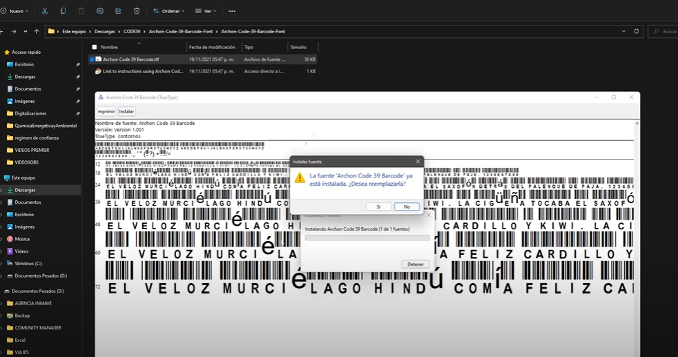 Cargar video: Crea código de barras sencillos en Excel