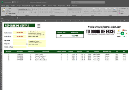Punto de Venta para Papelerias 2025 en Excel