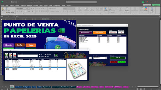Punto de Venta para Papelerias 2025 en Excel