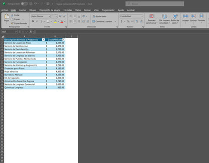 Plantilla para Cotizaciones de Servicios 2025 (Guardado Automático en Carpeta y Libro Excel)