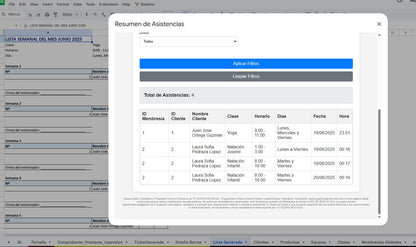 Sistema para Centro Deportivo en Google Sheets Permanente (Multiusuarios) 2025 (AppScript + HTML)