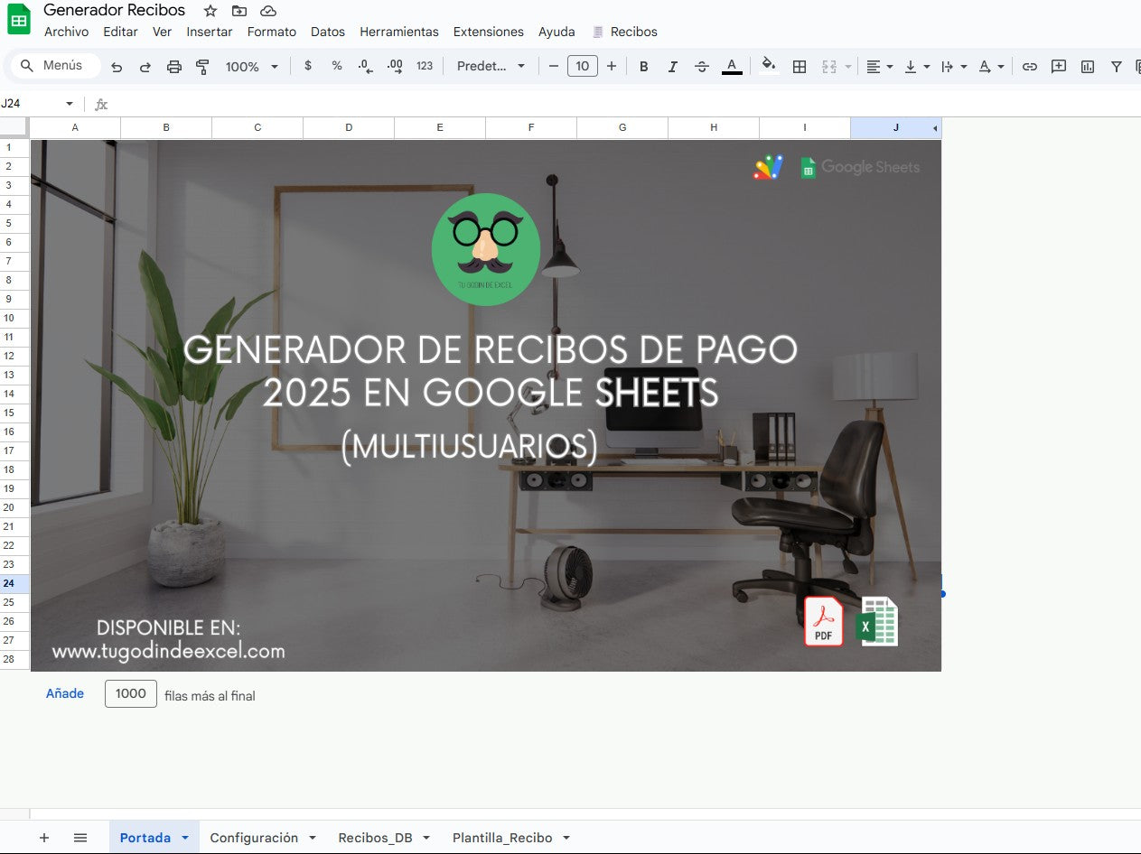 Generador de Recibos de Pago 2025 en Google Sheets Multiusuario