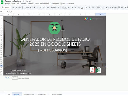 Generador de Recibos de Pago 2025 en Google Sheets Multiusuario