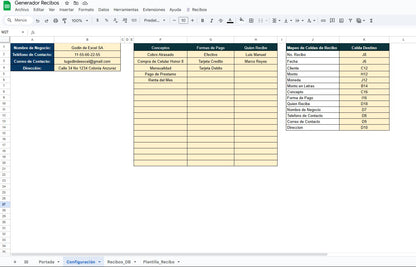 Generador de Recibos de Pago 2025 en Google Sheets Multiusuario