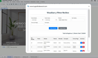 Generador de Recibos de Pago 2025 en Google Sheets Multiusuario