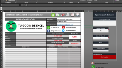 Sistema de Cotización y Seguimiento en Excel 2024