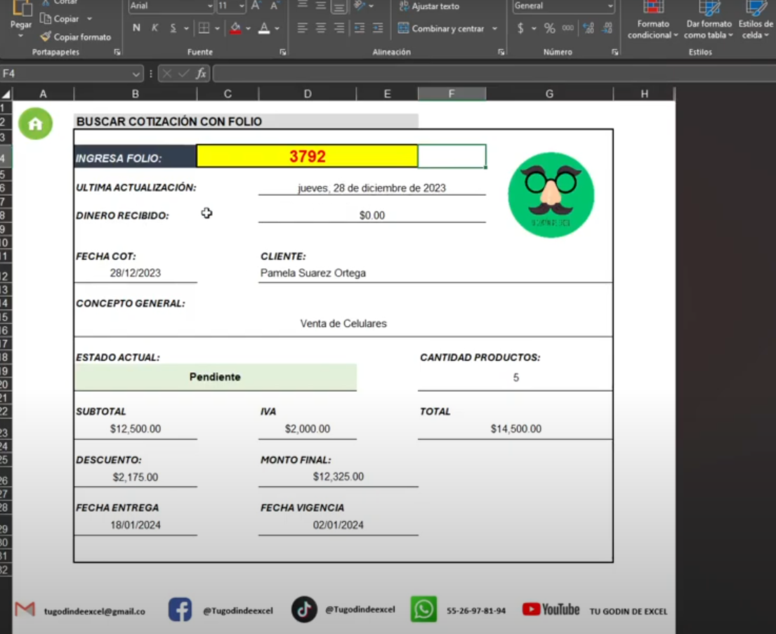 Sistema de Cotización y Seguimiento en Excel 2024