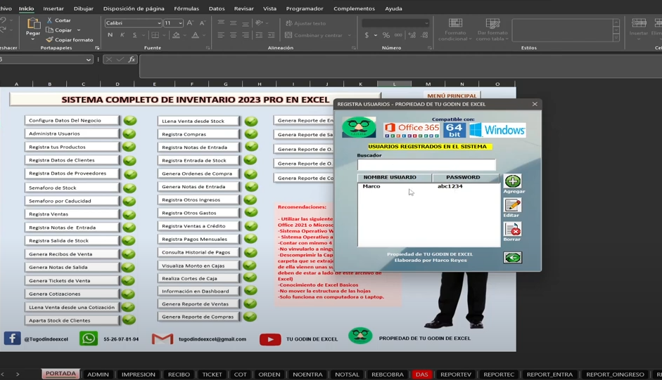 Sistema Completo de Inventario 2023 Pro en Excel