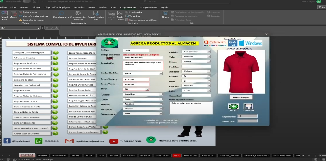 Sistema Completo de Inventario 2023 Pro en Excel – TU GODIN DE EXCEL
