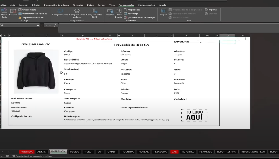 Sistema Completo de Inventario 2023 Pro en Excel – TU GODIN DE EXCEL