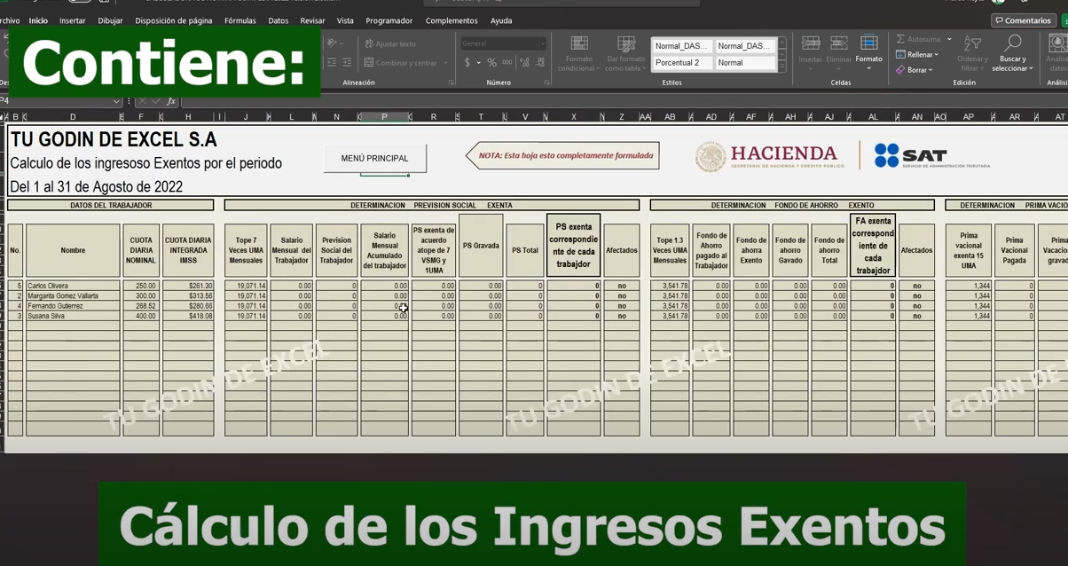 Calculadora de Nómina Completa 2024 en Excel