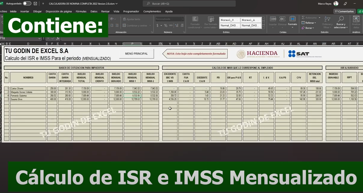 Calculadora de Nómina Completa 2024 en Excel