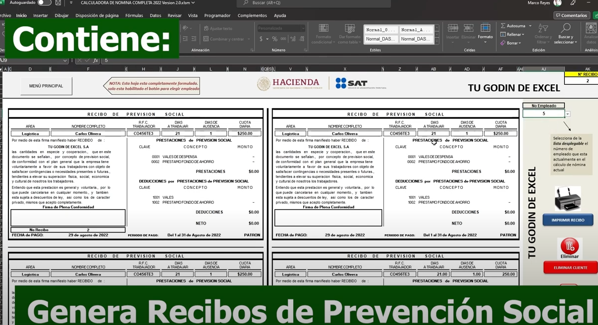 Calculadora de Nómina Completa 2024 en Excel