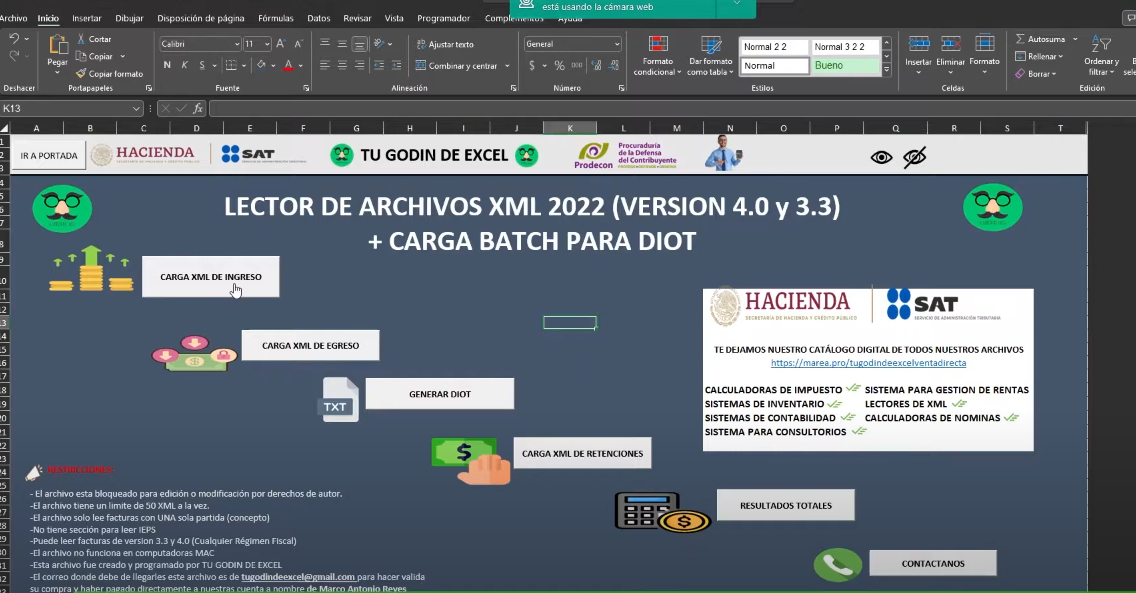 Lector de XML 4.0 & 3.3 + Carga Batch en Excel