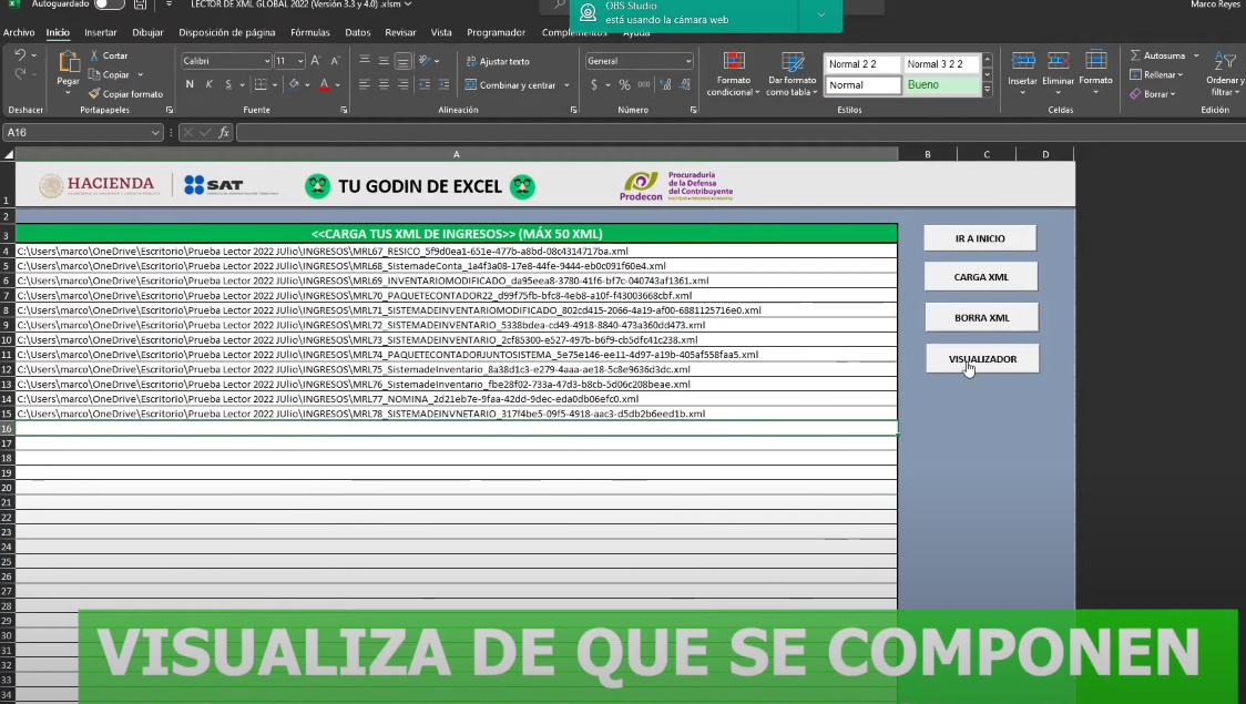 Lector de XML 4.0 & 3.3 + Carga Batch en Excel