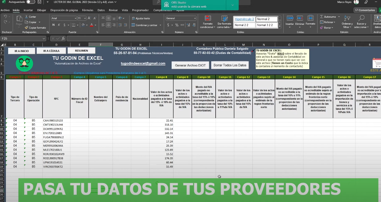 Lector de XML 4.0 & 3.3 + Carga Batch en Excel