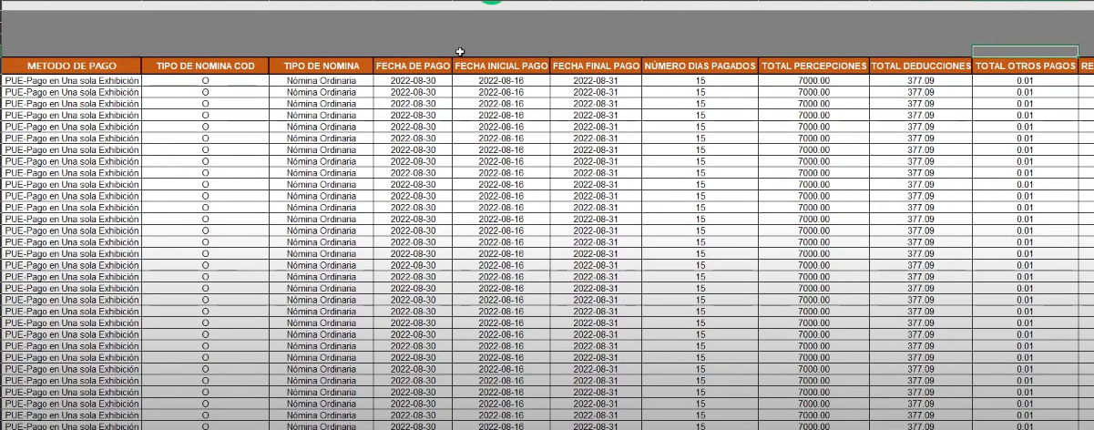 Lector de archivos XML de Nómina en Excel 2024