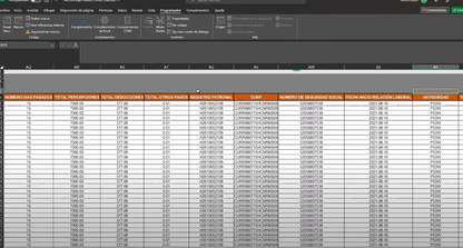 Lector de archivos XML de Nómina en Excel 2024