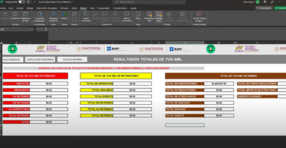 Lector de archivos XML de Nómina en Excel 2024