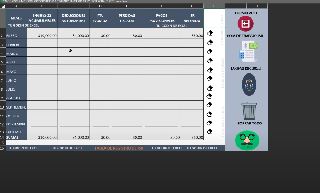 Calculadora de Impuesto P.F Empresarial 2024