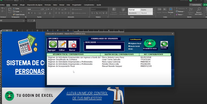 Sistema Contable  para Personas Físicas en Excel