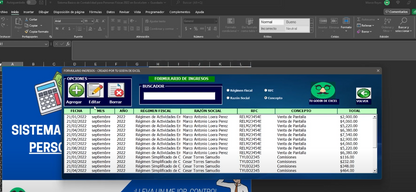 Sistema Contable  para Personas Físicas en Excel