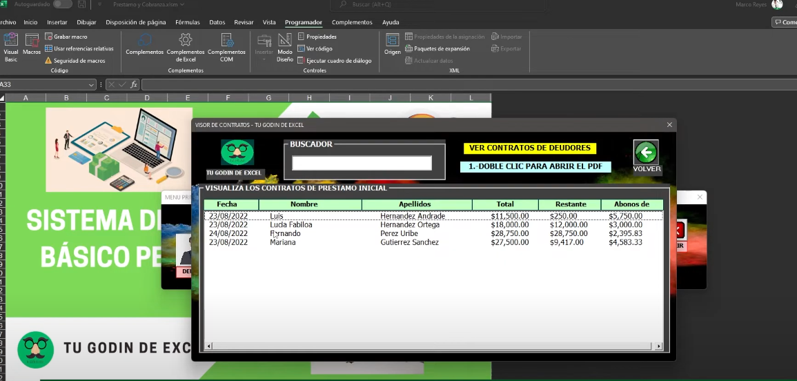 Sistema de Préstamos y Cobranzas en Excel