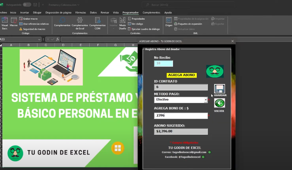 Sistema de Préstamos y Cobranzas en Excel