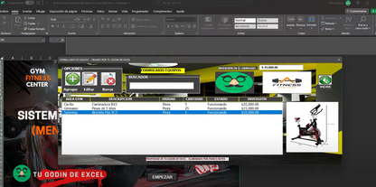 Sistema para Control de Gimnasios en Excel