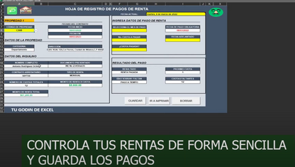 Sistema Para Gestión de Rentas en Excel