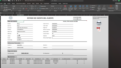 Sistema para Venta de Terrenos en Excel 2023