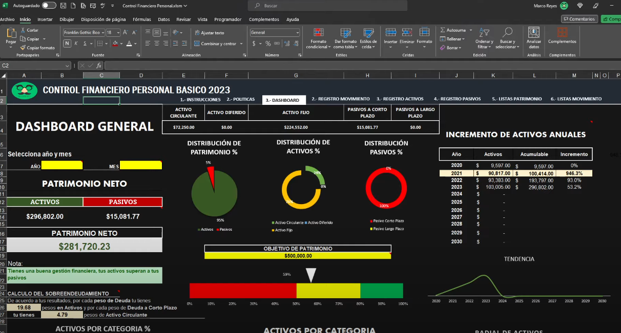 Control Financiero Personal (Ingresos, Egresos y Patrimonio) 2023