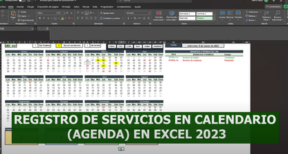 Registro de Servicios en Calendario en Excel