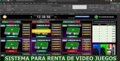 Sistema para Renta de Video Juegos en Excel