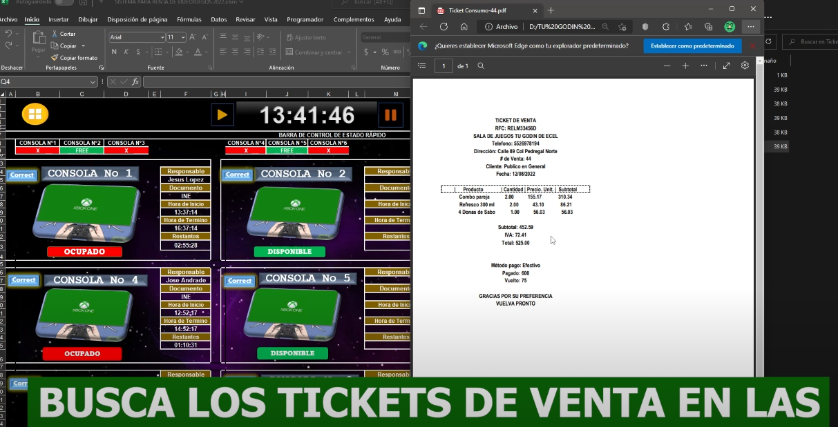 Sistema para Renta de Video Juegos en Excel